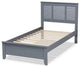 Modern Grey Finished Wood King Twin Size Platform Bed