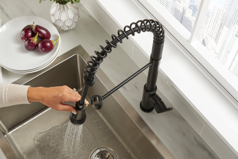 Parma 1H Pre-Rinse Pull-Down Kitchen Faucet 1.75gpm, Satin Black