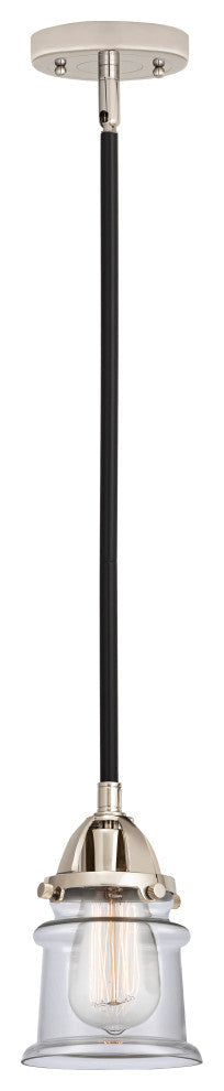 Small Canton Mini Pendant, Black Polished Nickel, Clear, Clear