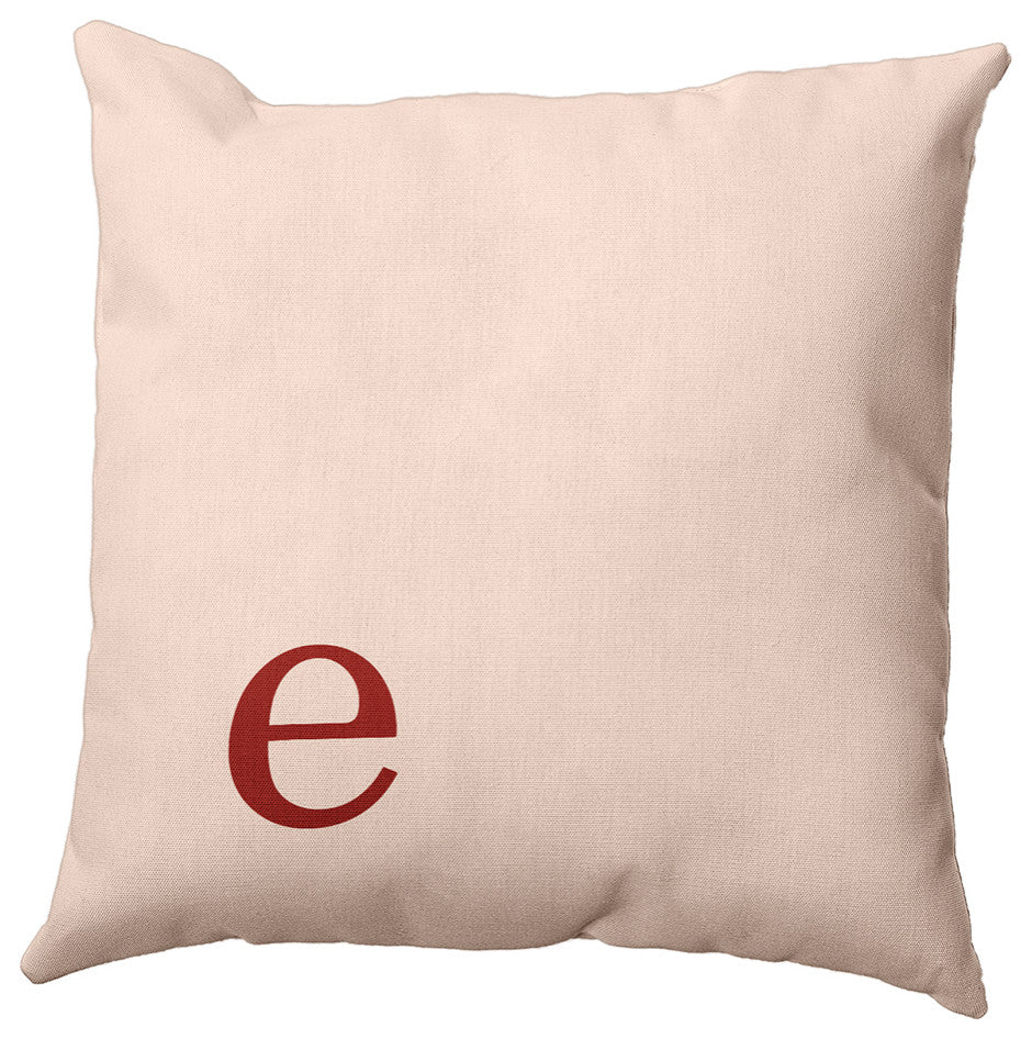 18"x18" Modern Monogram Decorative Throw Pillow, Maple Red