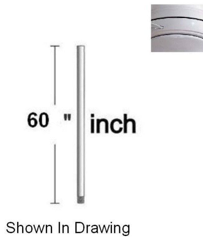 60" Universal Downrod, White