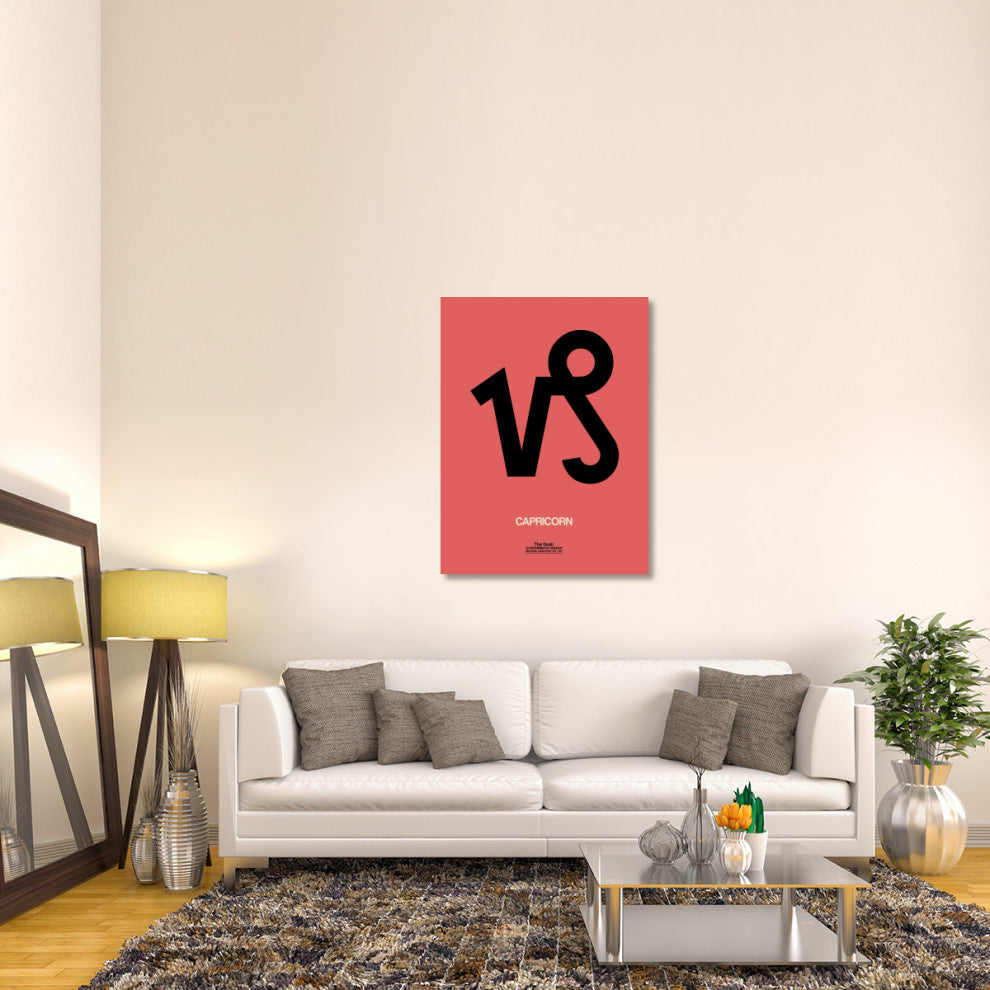 "Capricorn Zodiac Sign Black" Fine Art Print