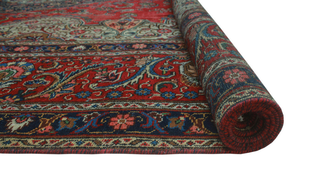 Fine Vintage Distressed Farangis Red Rug
