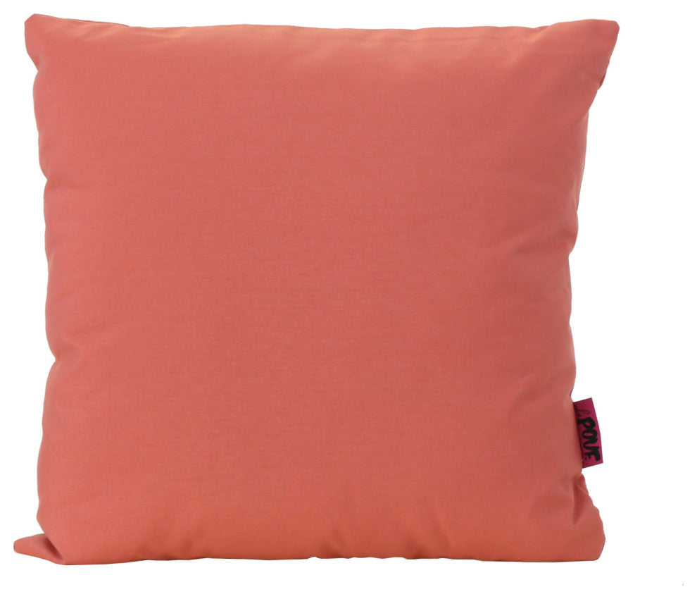 GDF Studio Coronado Outdoor Water Resistant Square Throw Pillow, Coral, Set of 2