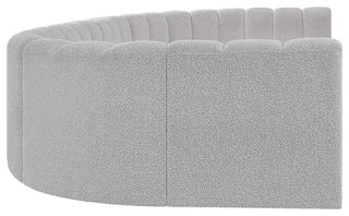 Arc Boucle Fabric Upholstered 8-Pc. U-Shaped Modular Sectional, Grey