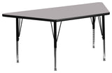 29.5"x57.25" Trapezoid Gray Thermal Laminate Activity Table