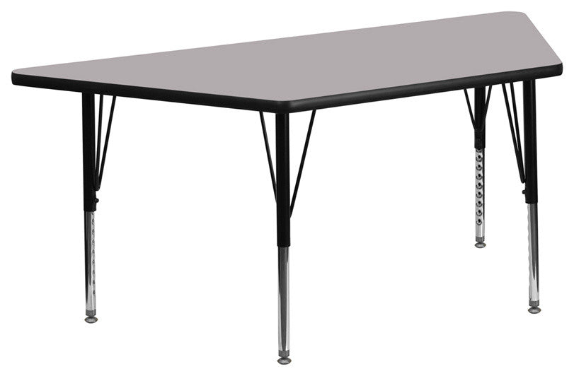 29.5"x57.25" Trapezoid Gray Thermal Laminate Activity Table