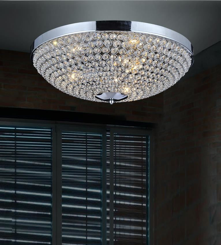 Globe 6 Light Bowl Flush Mount With Chrome Finish