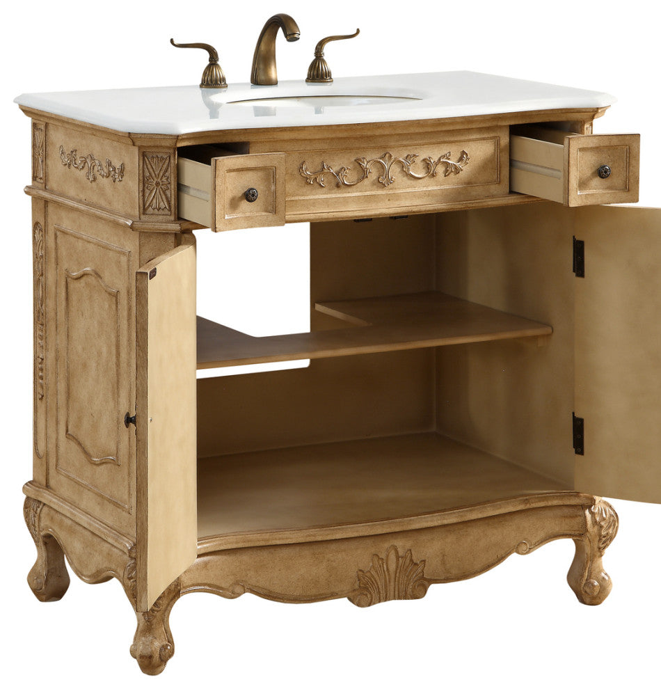 36" Single Bathroom Vanity, Vintage Mint