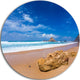 Huge Brown Rock In Atlantic Seashore, Seashore Round Wall Art, 36"