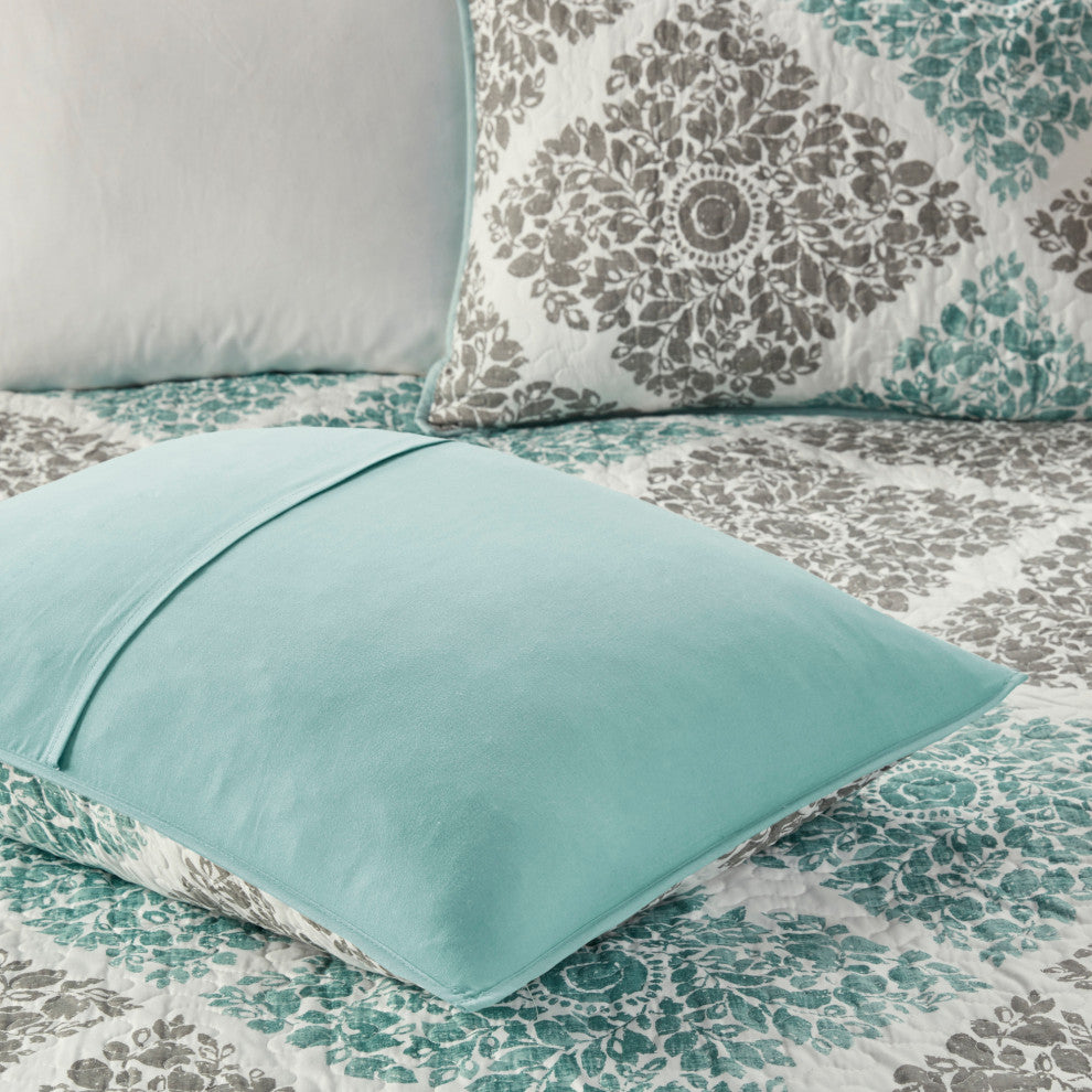 Madison Park Printed Quilted 6-Piece Coverlet Set, King/California King