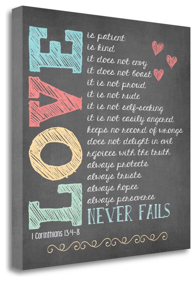 "Love Never Fails" By Jo Moulton, Giclee Print on Gallery Wrap Canvas