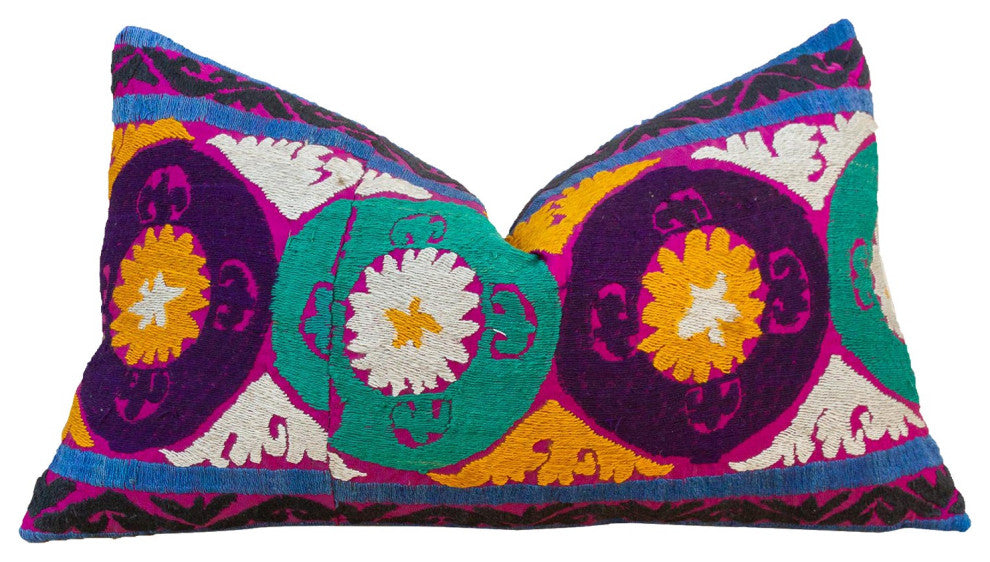 Kaderli Nurata Suzani Lumbar Pillow