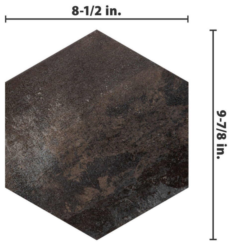Industrial Hex Multi Mix Porcelain Floor and Wall Tile Sample