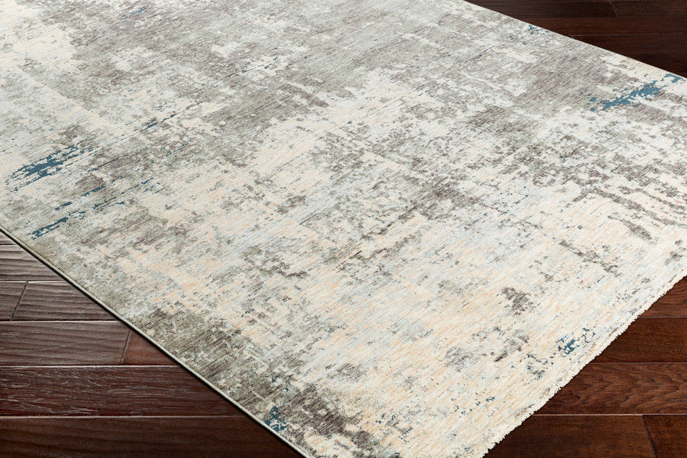 Surya Presidential PDT-2301 3'3"x5' Rug, Gray/Ivory/Butter/Pale Blue/Blue/Lime