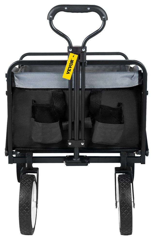 Vevor All Terrain Folding Wagon Collapsible Garden Beach Cart, Black