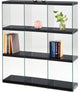 47" X 12" X 53" Black And Clear Glass Bookcase