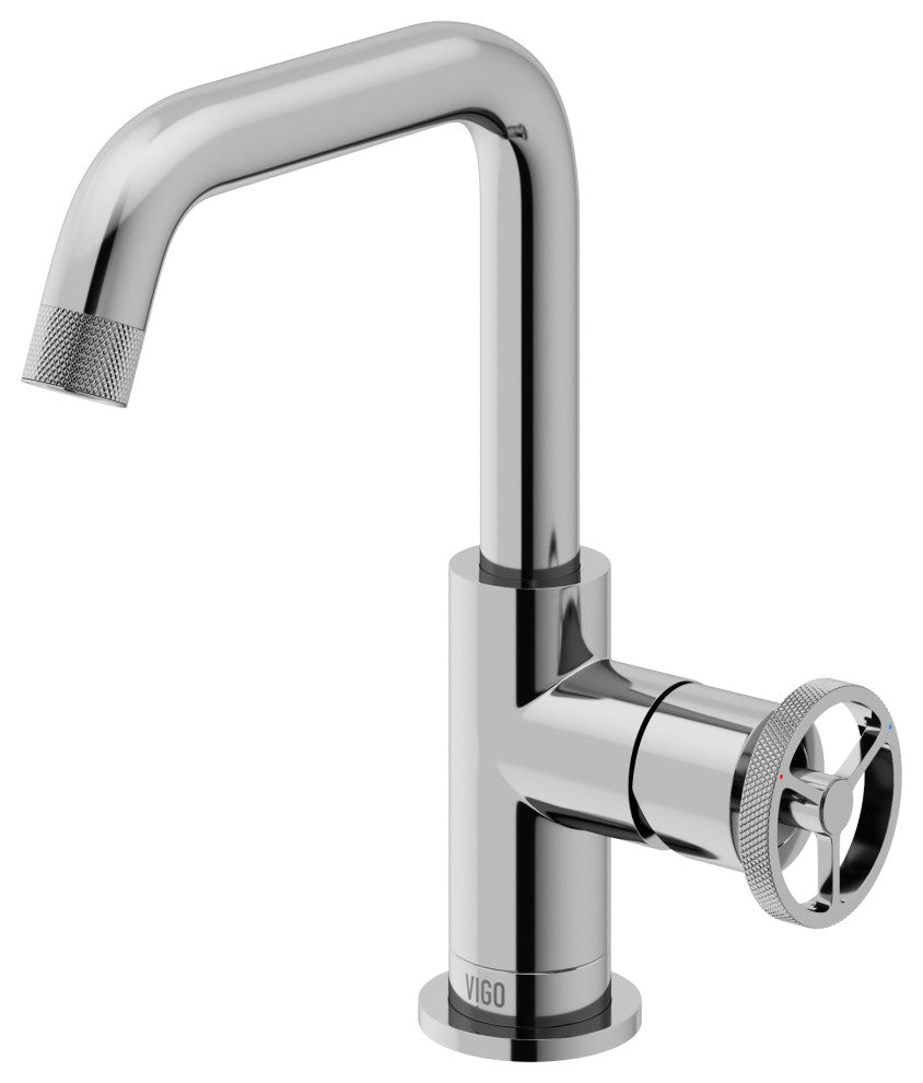 VIGO Cass 9" H Single Handle Single Hole Bathroom Faucet, Chrome, Without Extras