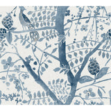 Peacock Block Print Wallpaper, Navy