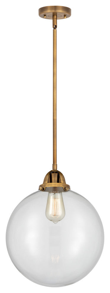Beacon Mini Pendant, Brushed Brass, Clear, Clear