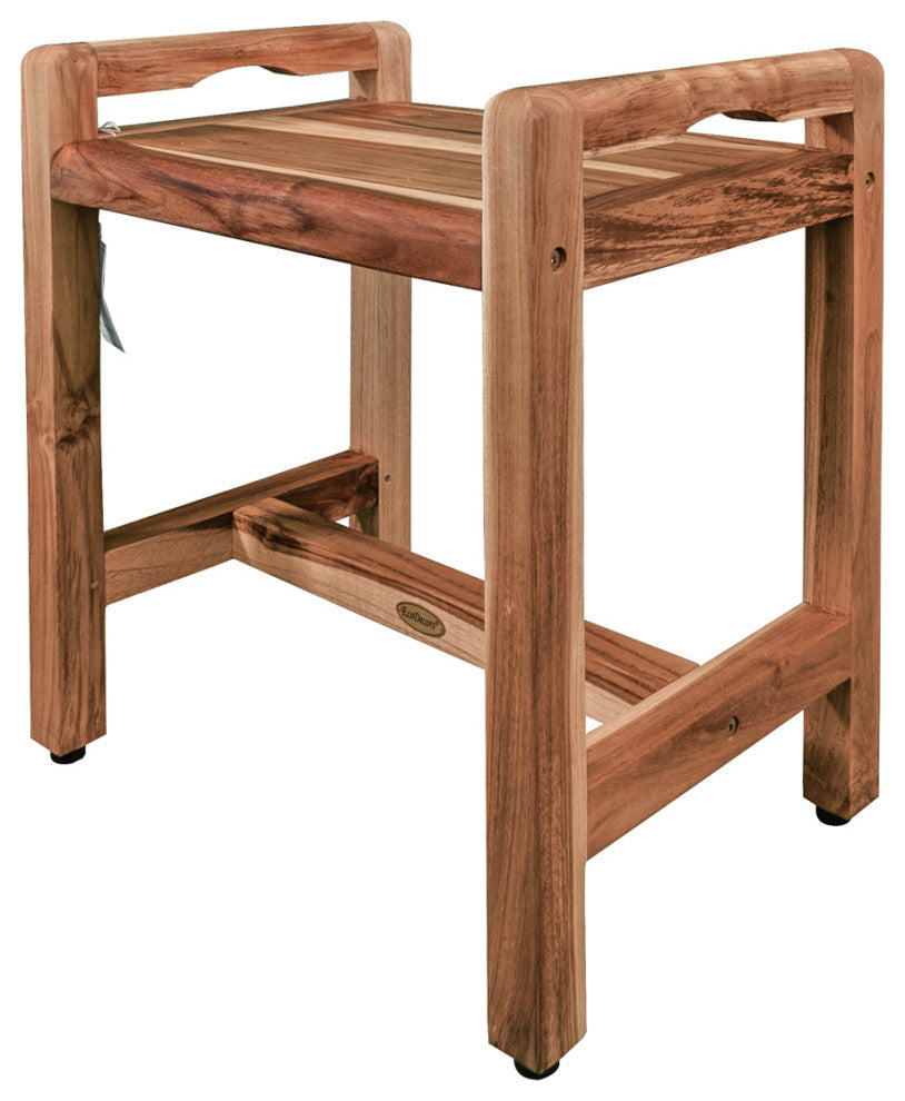EcoDecors EarthyTeak Classic 18" Shower Bench With LiftAide Arms