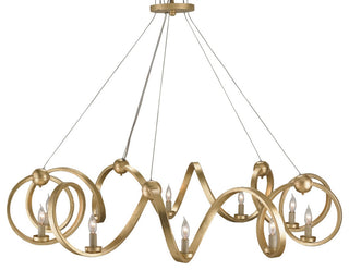 Ringmaster 10 Light Chandelier, Dutch Gold Leaf