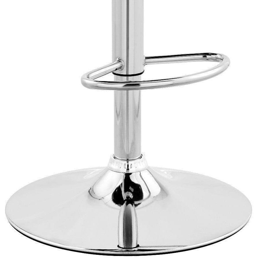 Benzara BM248174 Faux Leather and Metal Adjustable Bar Stool, Gray and Silver