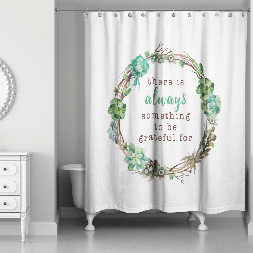 Grateful Succulent Wreath 71x74 Shower Curtain