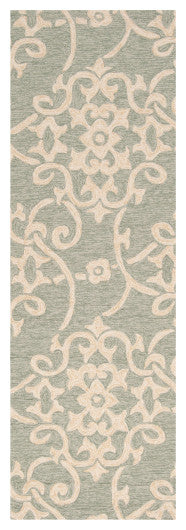 Surya Rain RAI-1103 3'x5' Rug, Sea Foam/Emerald/Dark Brown