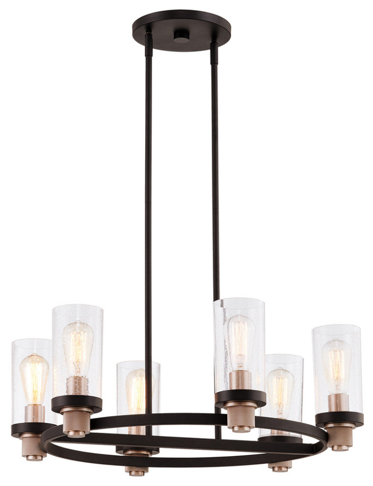 Austin 6-Light Chandelier FSN-4363-SEED-MBBR, Matte Black