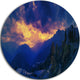 Mountains Peaks Of Caucasus Hills, Landscape Disc Metal Wall Art, 36"