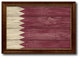 Qatar Country Textured Flag Print With Brown Gold Frame, 15"X21"