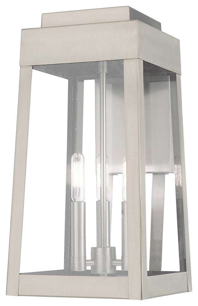 Livex Lighting Brushed Nickel 3-Light Outdoor Wall Lantern