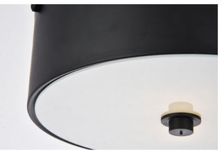 Living District Hazen 2-Light Metal Flush Mount in Flat Black/Frosted White