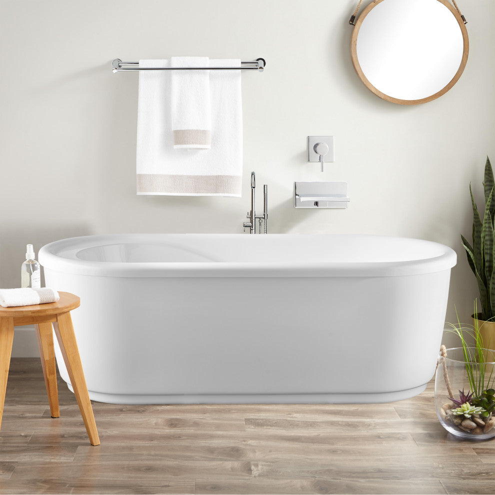 Vanity Art 59" Freestanding Acrylic Soaking Bathtub