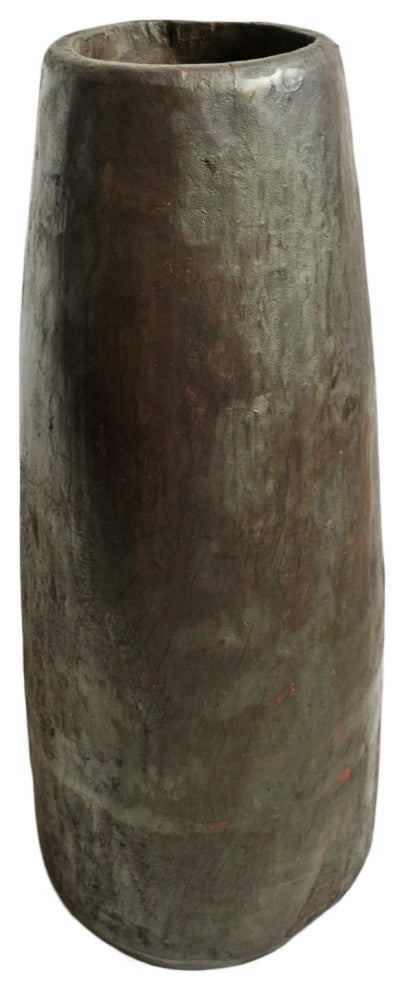 Consigned Old Naga Tall Wood Pot 3