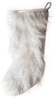 Faux Fur Christmas Stocking, Mongolian Long Hair White