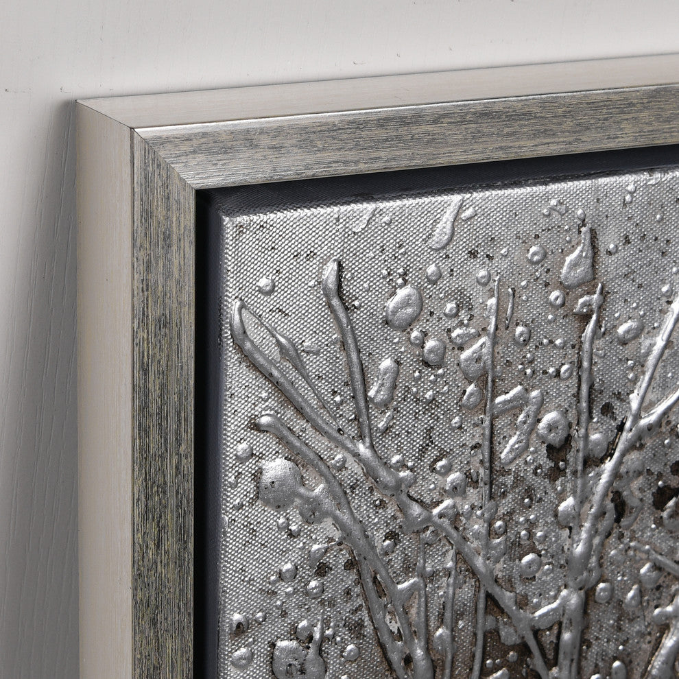 Solitary Field Tree Textured Metallic Hand Painted Wall Art by Martin Edwards