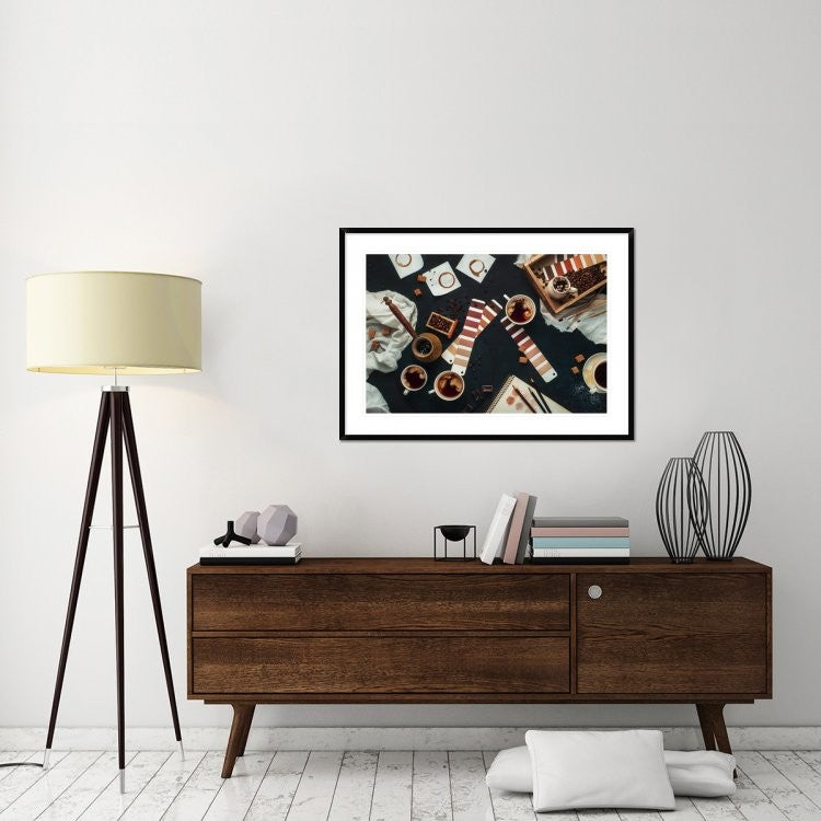 "Shades Of Coffee" Framed Digital Print by Dina Belenko, 44x32"