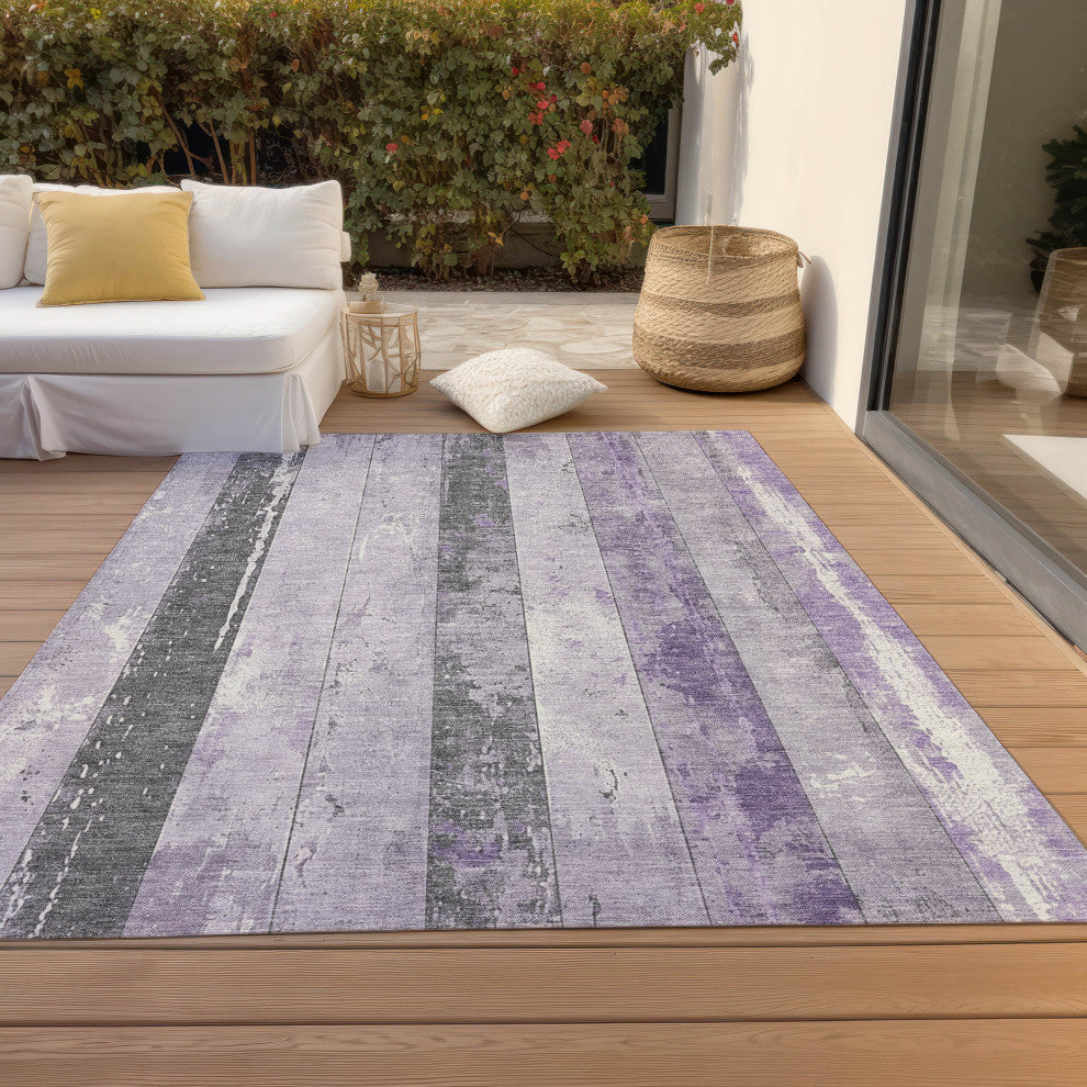 Machine Washable Indoor/Outdoor Chantille ACN1868 Violet 10' x 14' Rug