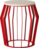 Billie Stool Table Red With White Granite