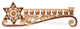 Long Hand Painted Menorah Candelabra Embellished w/ a Star of David Design, 9.25