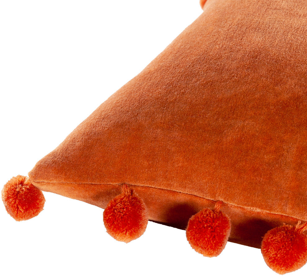 Surya Serengeti Brick Red Pillow Shell With Down Insert 20"H X 20"W