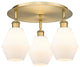 Cindyrella-3 Light 18" Flush Mount-Brushed Brass -Cased Matte White Glass Shade