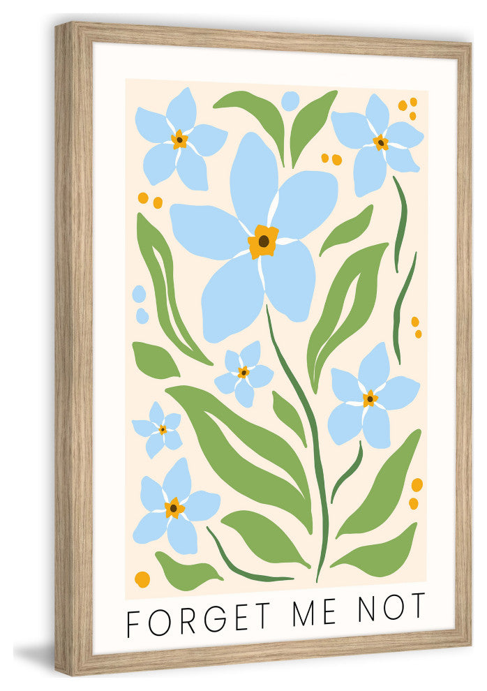 "Pretty Blue Flowers" Framed Painting Print, 8x12