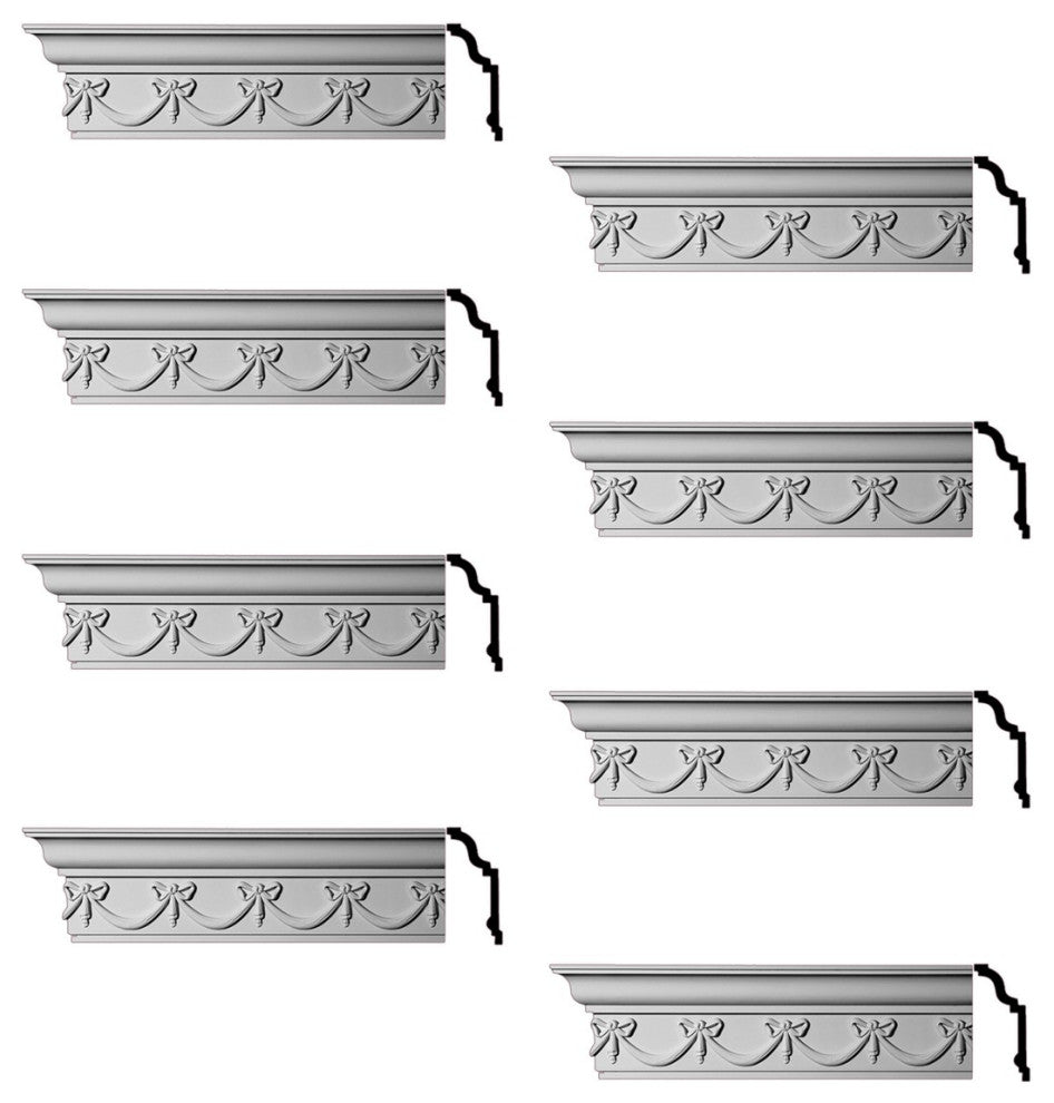 Ornate Cornice White Urethane Hastings On Hudson  8 Pieces Totaling 768" Length