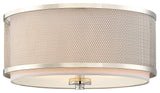 3-Light Flush Mount, Polished Nickel