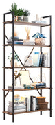 Multifunctional Smart Industrial 5-Shelf Bookcase W/ Tricolor Dimming LED Light,