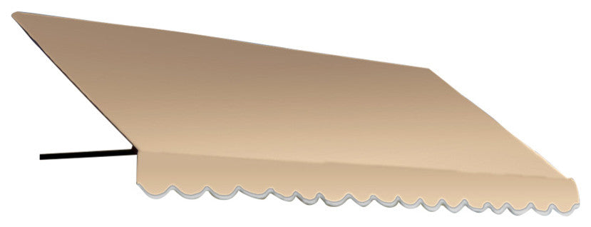 Awntech 5' Dallas Retro Acrylic Fabric Fixed Awning, Linen