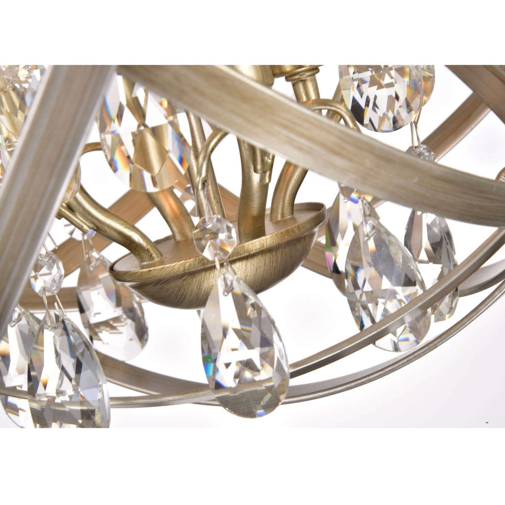 Chloe 4-light Globe Crystal Semi-Flush Mount